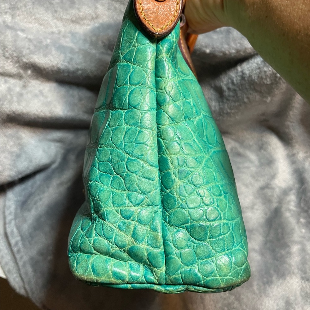 Dooney & Bourke Turquoise Croc-Embossed Satchel - Picture 6 of 6